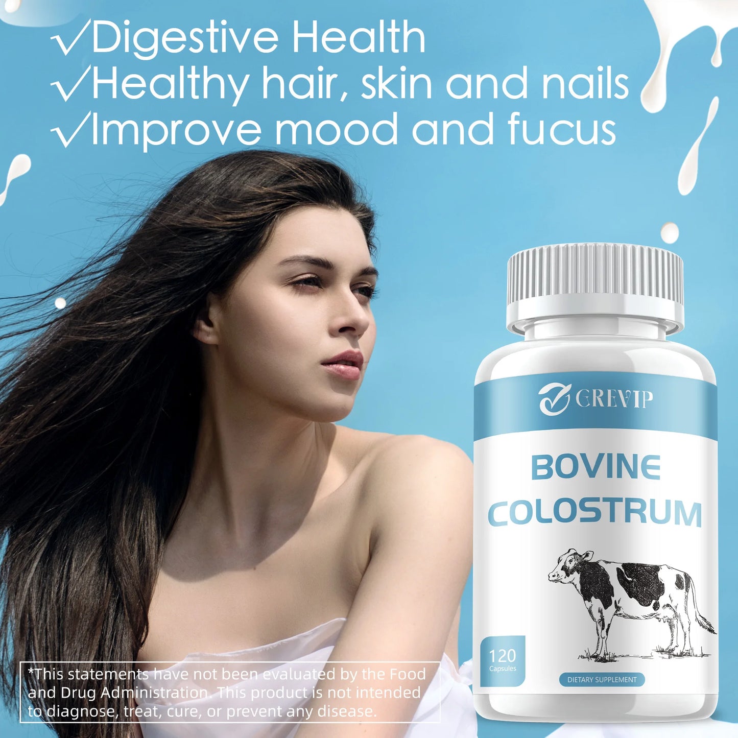 Bovine Colostrum Supplement - 20% IgG - Boost Immune System, Gut, Digestive Health - 120 Capsules