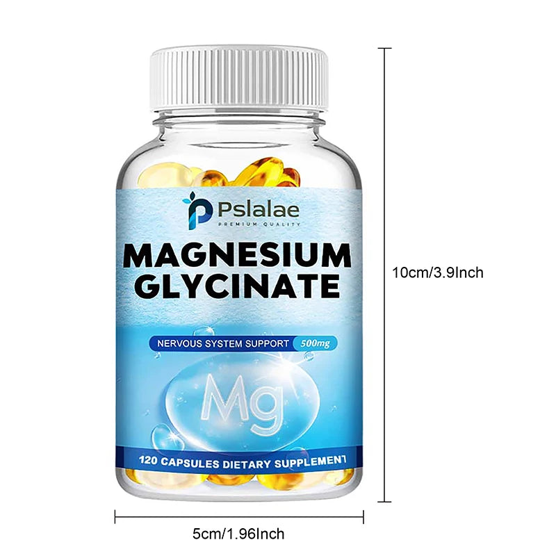 Magnesium Glycinate - Relaxation, Bone Health, Nervous System Support, Premium Formula - 120 Capsules