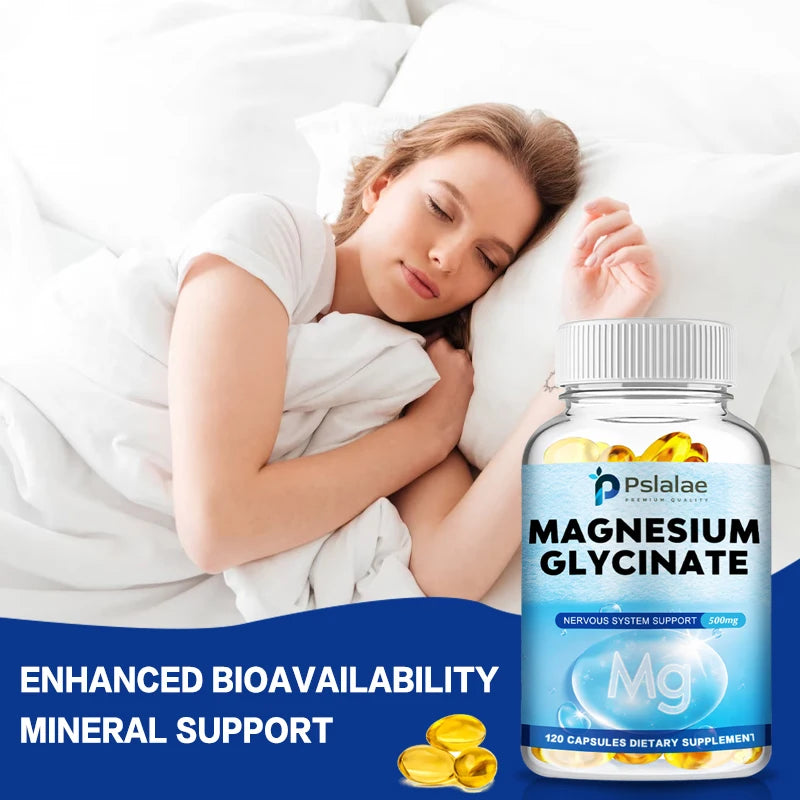 Magnesium Glycinate - Relaxation, Bone Health, Nervous System Support, Premium Formula - 120 Capsules