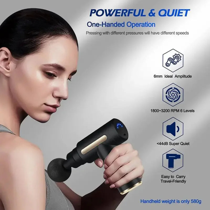 2024 Portable Fascia Gun Deep Tissue Massage Mini Lightweight and Adjustable Speed Massage Equipment Suitable for the Whole Body